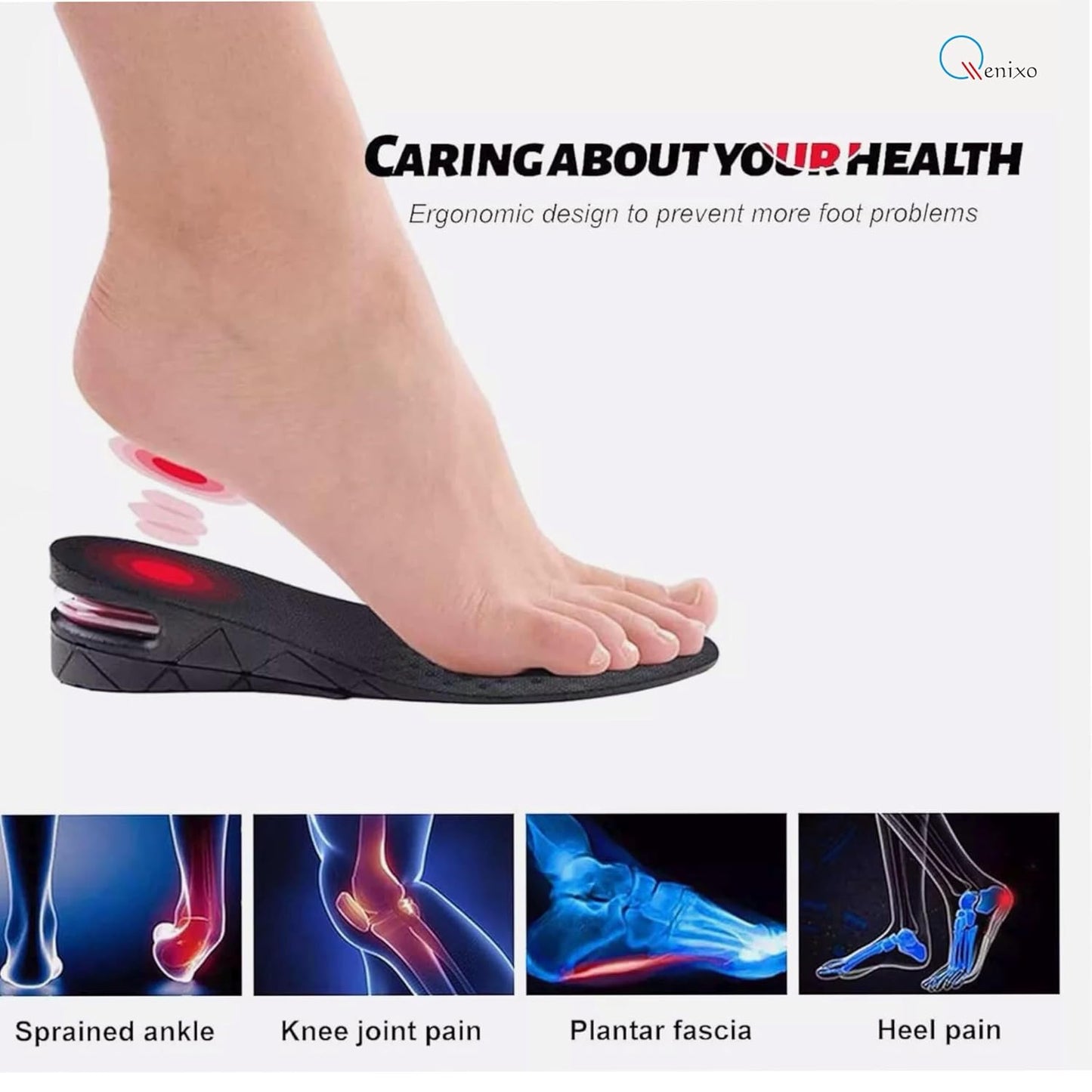 ByMummy 4-Layer Invisible Adjustable Height Increasing Insoles - Instant 3.5" Taller Shoe Lifts