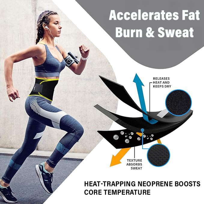 Adjustable Sweat Slim Belt for Women | Tummy Trimmer Belt for Fat Loss Daily Use