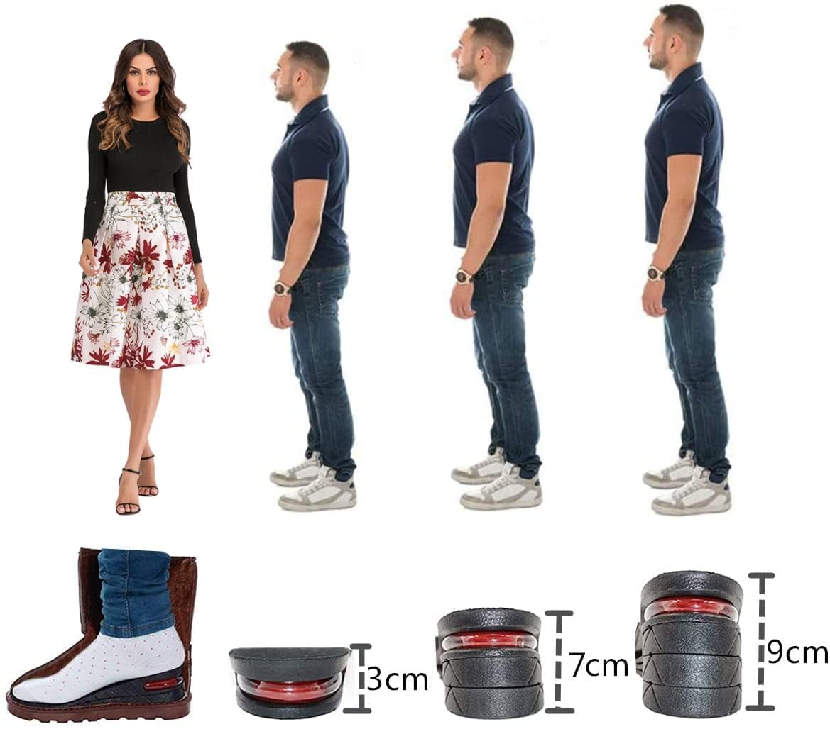 ByMummy 4-Layer Invisible Adjustable Height Increasing Insoles - Instant 3.5" Taller Shoe Lifts