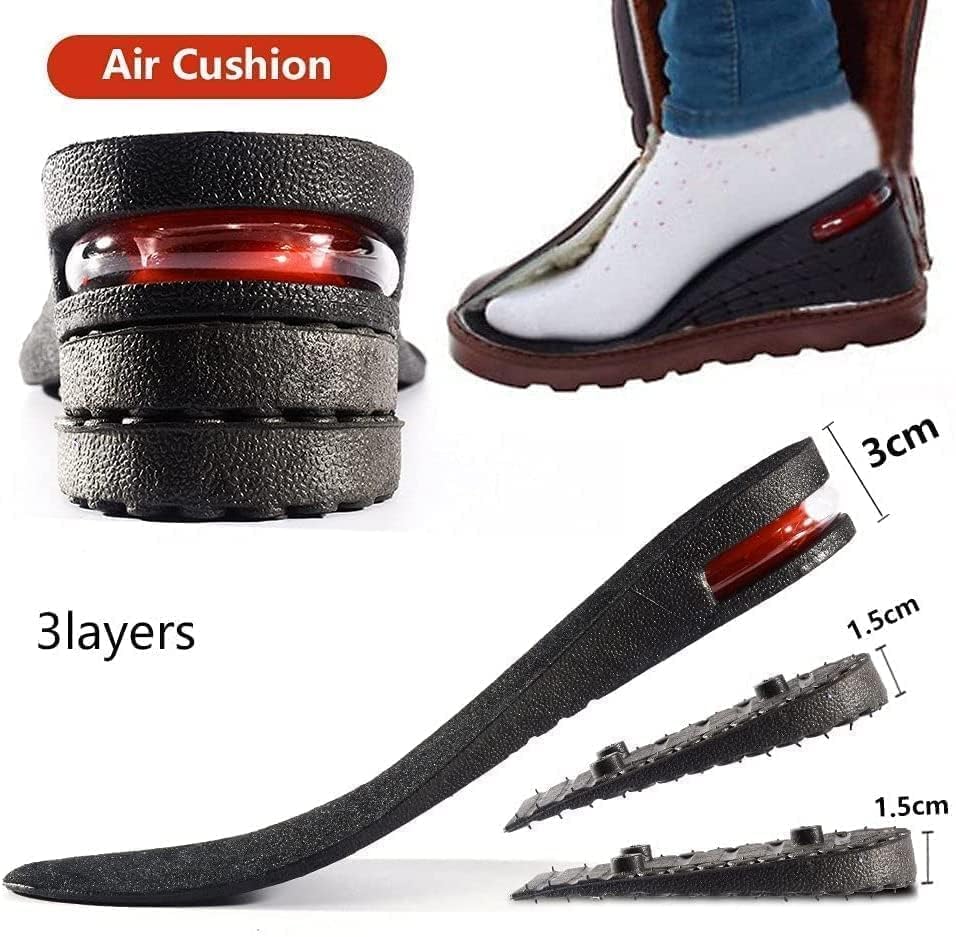 ByMummy 4-Layer Invisible Adjustable Height Increasing Insoles - Instant 3.5" Taller Shoe Lifts