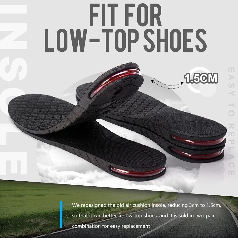 ByMummy 4-Layer Invisible Adjustable Height Increasing Insoles - Instant 3.5" Taller Shoe Lifts