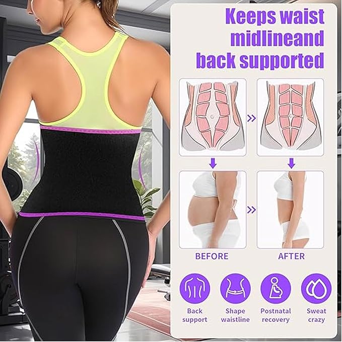 Adjustable Sweat Slim Belt for Women | Tummy Trimmer Belt for Fat Loss Daily Use