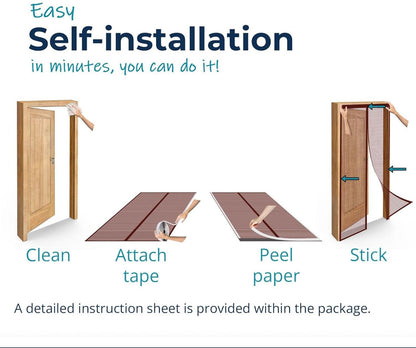 Magnetic Door Mosquito Net – Premium Self-Closing for All Door Types | Protection from Insects, Pets & KidsFriendly