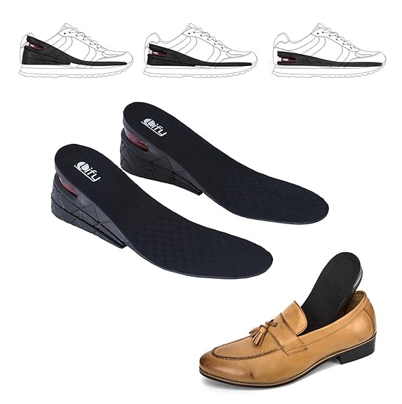 ByMummy 4-Layer Invisible Adjustable Height Increasing Insoles - Instant 3.5" Taller Shoe Lifts